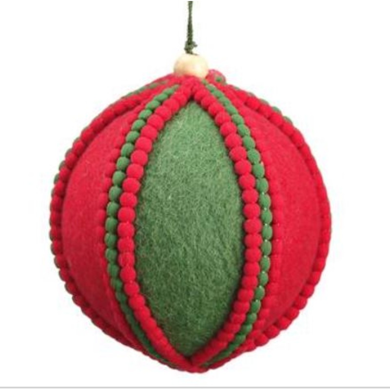 XN3324-RE/GR (29989) – Pompon Felt Ball Ornament Red/Green 5