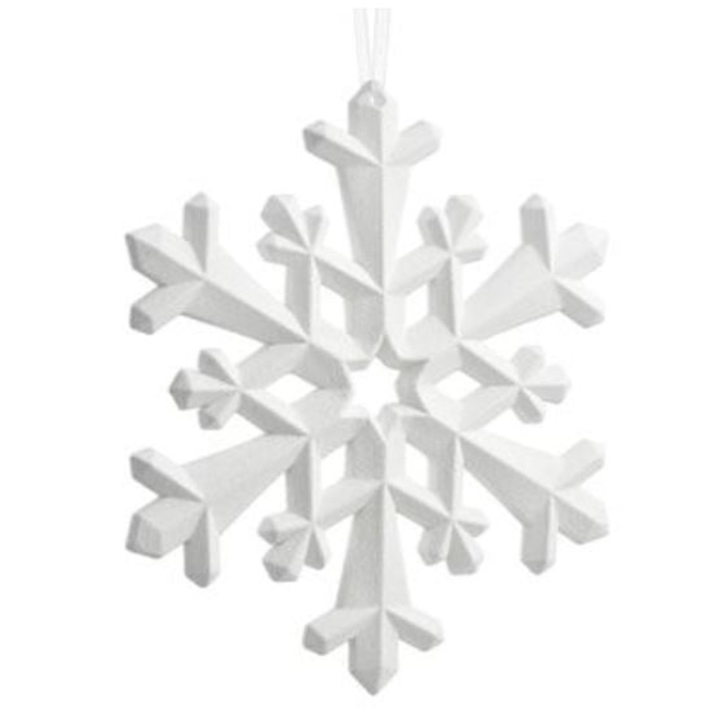 XN4015-WH (30970) – Glittered Snowflake Ornament White 8.75