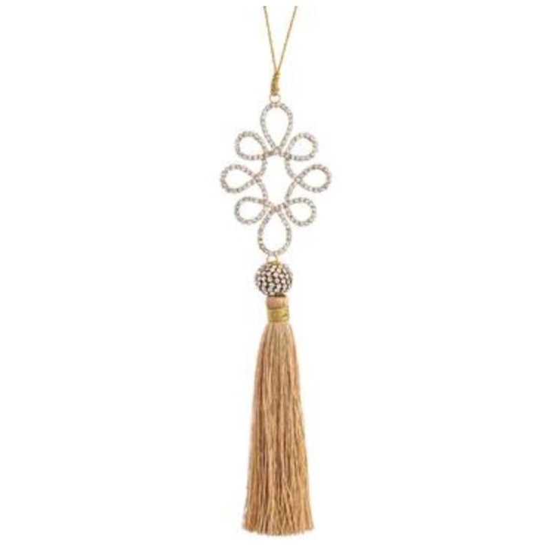 XN4578-GO/CW (30989) – Jewel Loop Ornament Tassel Gold/Clear 7