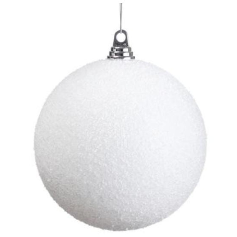 XN9154-WH (30975) – Snowed Plastic Ball Ornament White 8
