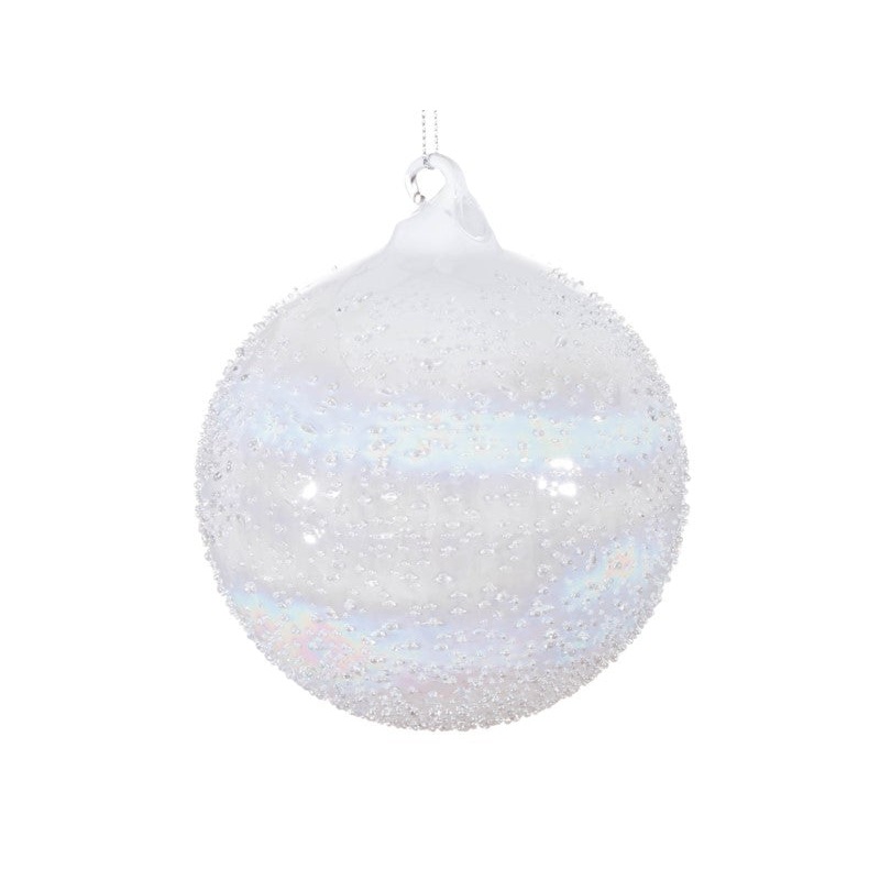 XO063015.IV (26972) – Glass Beaded Ball 150mm Ivory