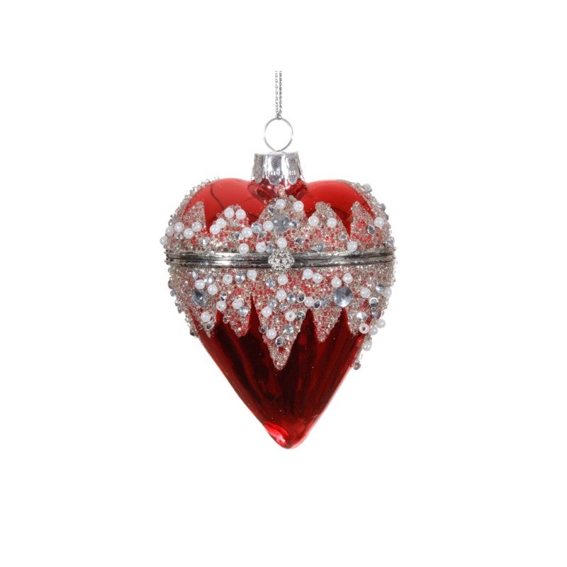 XO071129.RD (27635) – Jewelry Heart Ornament 4 Red