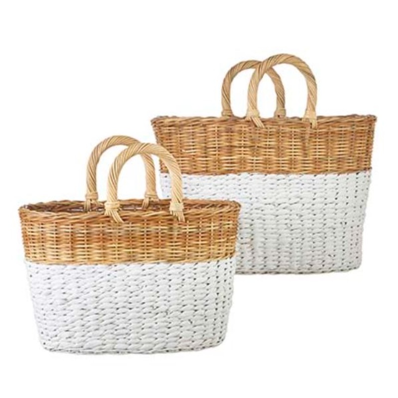 4221018+ (30737) – 16 Two-Toned Handle Basket Small, 16 x 10 x 14.75