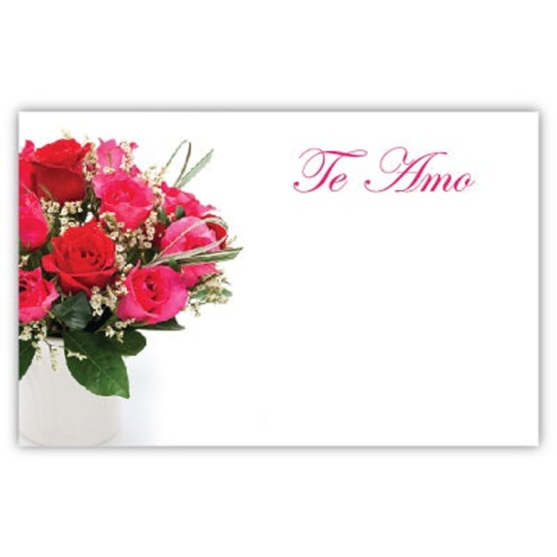 AZ4962 (11026) – Capri Card – Spanish I Love You, Rose Bouquet