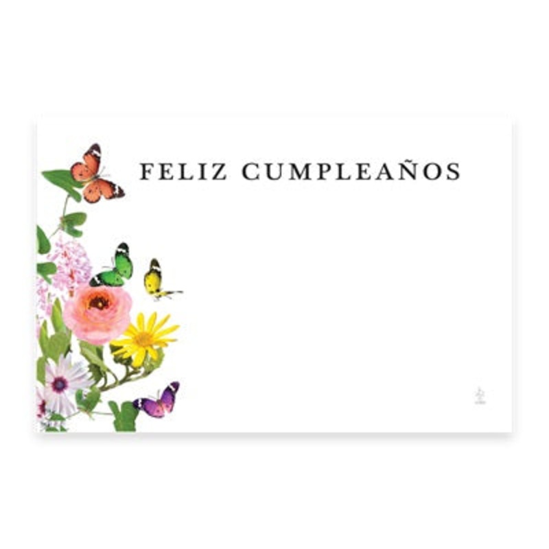 AZ4964 (11028) – Capri Card – Spanish Happy Birthday, Flowers & Butterflies