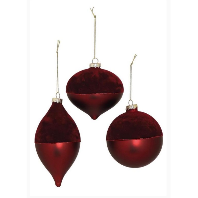 XT1187-BU DISC (27787) – Flock & Luster Ornament 3.94 Burgundy