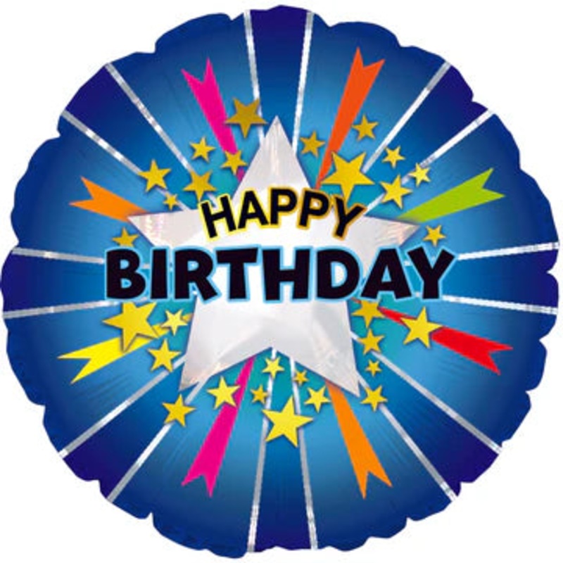114586 (11034) – Mylar Happy Birthday Starburst Blue 17