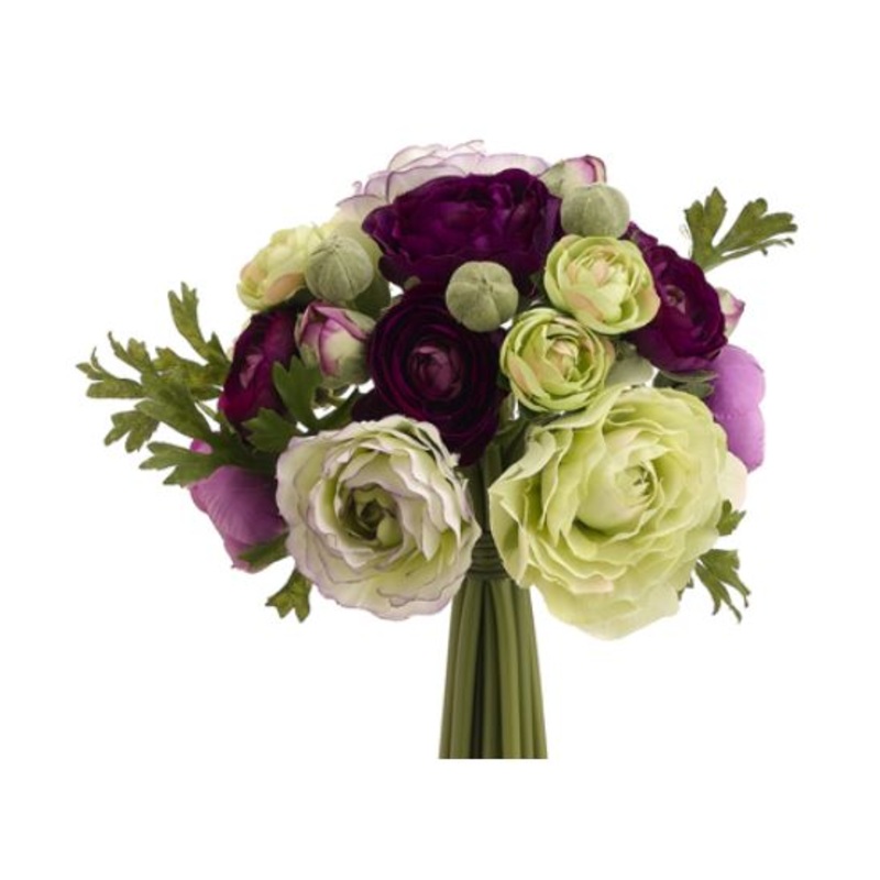 FBQ368-PU/GR (31088) – Ranunculus Bouquet Purple/Green 9