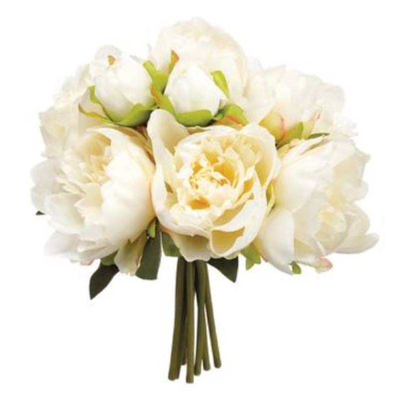 FBQ382-CR (25788) – 9 Peony Bouquet Cream