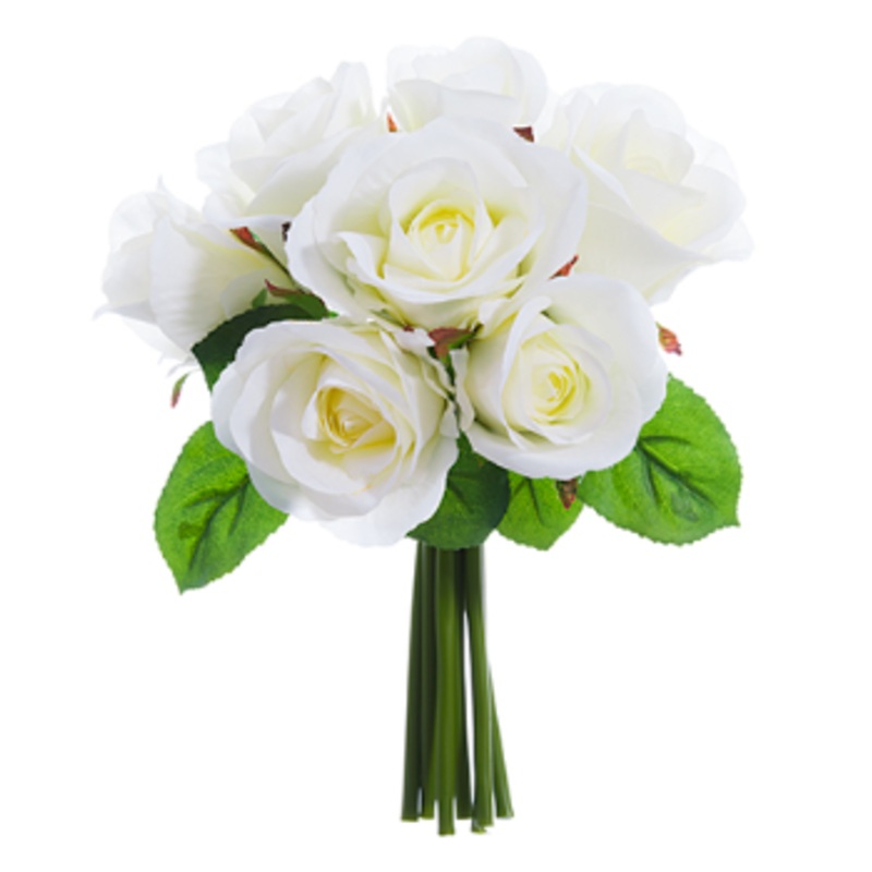 FBQ562-CR/WH (27081) – Rose Bouquet X7 9 Cream/White