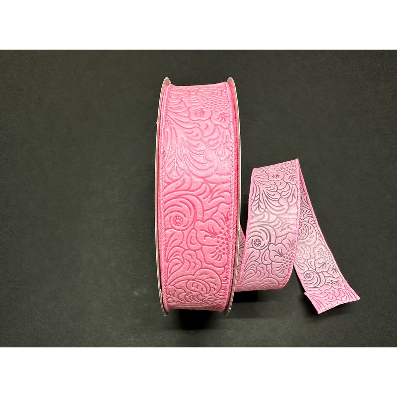 984209-03C (00066) – Flower Embossed Breeze #9 – 1.5 x 50yd – Pink
