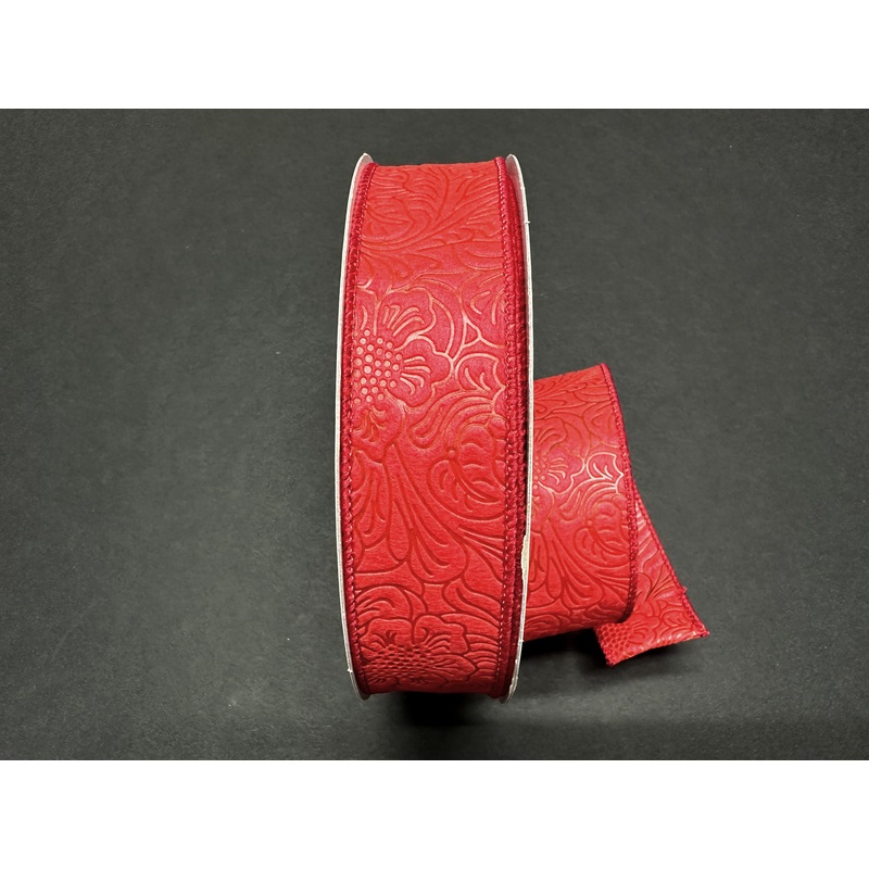 984209-12C (00068) – Flower Embossed Breeze #9 – 1.5 x 50yd – Red