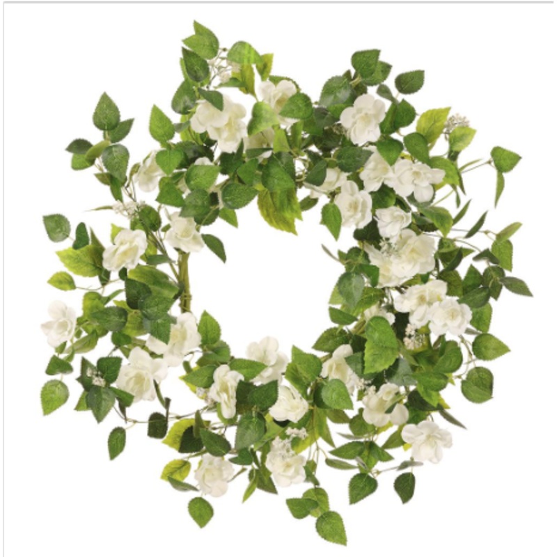 FWR203-WH (31483) – Wild Rose Wreath 22 Wh
