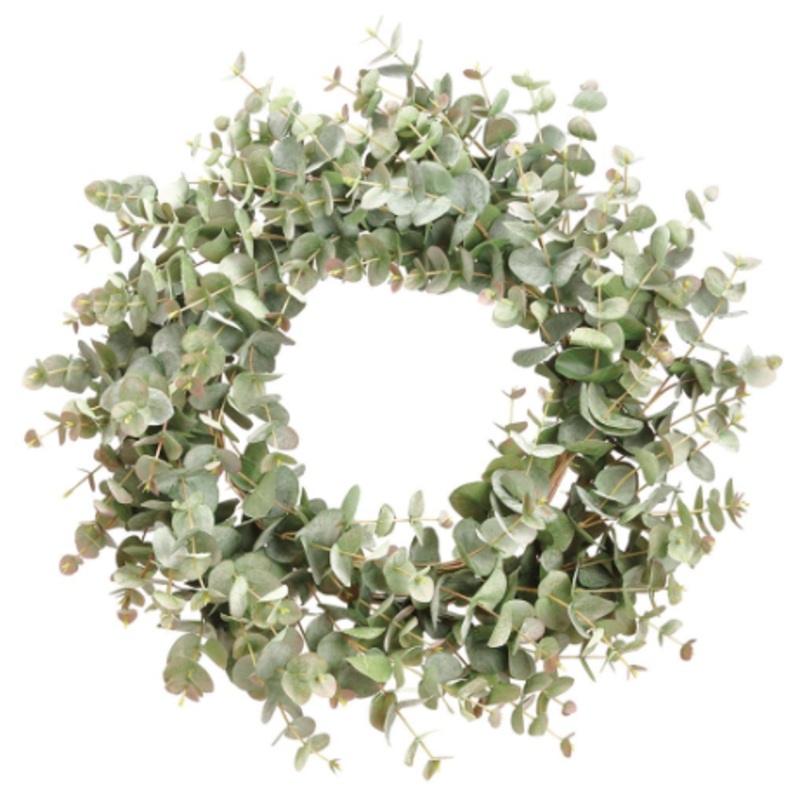 PWE025-GR/GY (00061) – Eucalyptus Wreath Gr/Gy 24