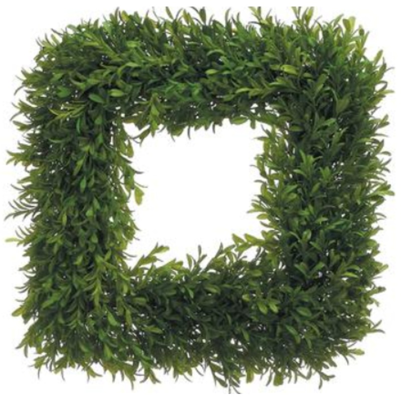 PWL724-GR (21688) – Tea Leaf Square Wreath Green 14X14