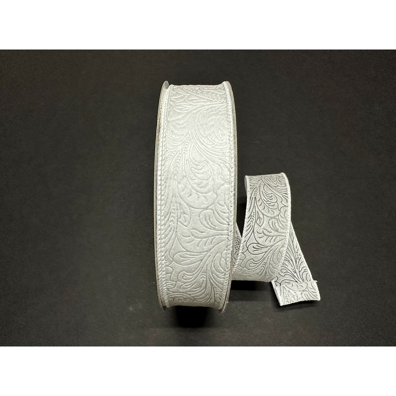 984209-01C (00069) – Flower Embossed Breeze #9 – 1.5 x 50yd – White