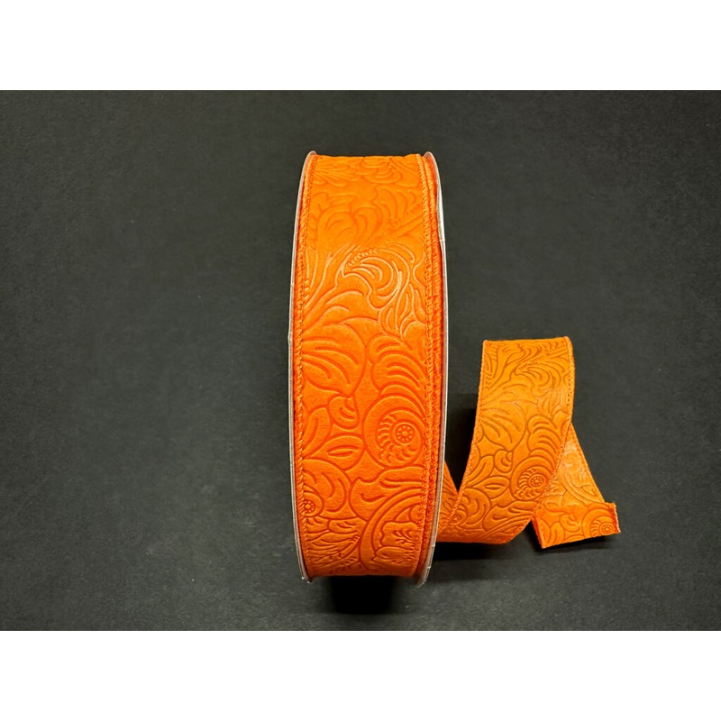 984209-19C (11074) – Flower Embossed Breeze #9 – 1.5 x 50yd – Orange