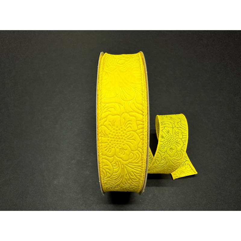 984209-22C (00063) – Flower Embossed Breeze #9 – 1.5 x 50yd – Daffodil Yellow