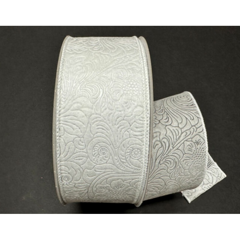 984240-01C (11075) – Flower Embossed Breeze #40 – 2.5 x 50yd – White