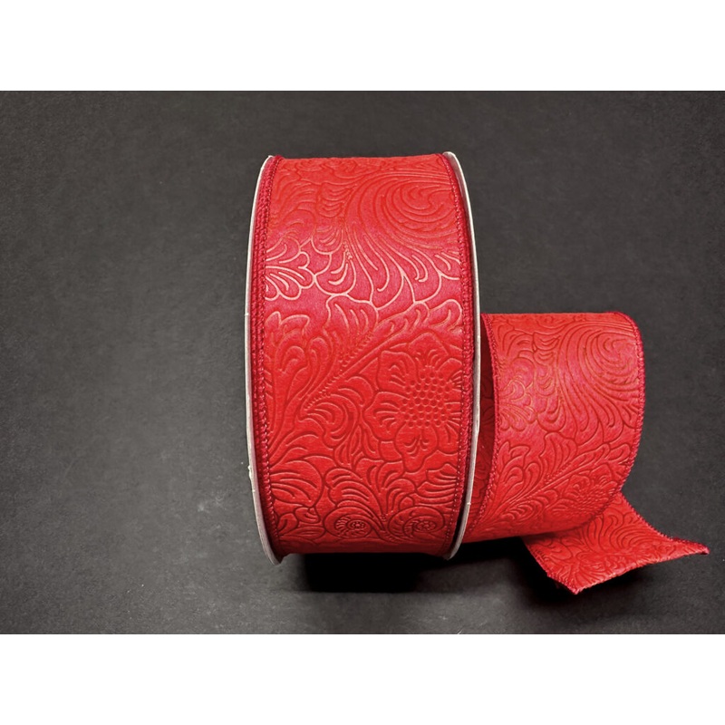 984240-12C (11078) – Flower Embossed Breeze #40 – 2.5 x 50yd – Red