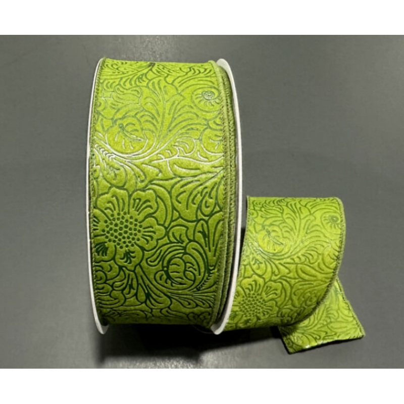 984240-08C (00212) – Flower Embossed Breeze #40 – 2.5 x 50yd – Moss