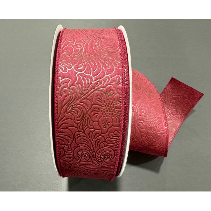 984240-10C (00213) – Flower Embossed Breeze #40 – 2.5 x 50yd – Burgundy