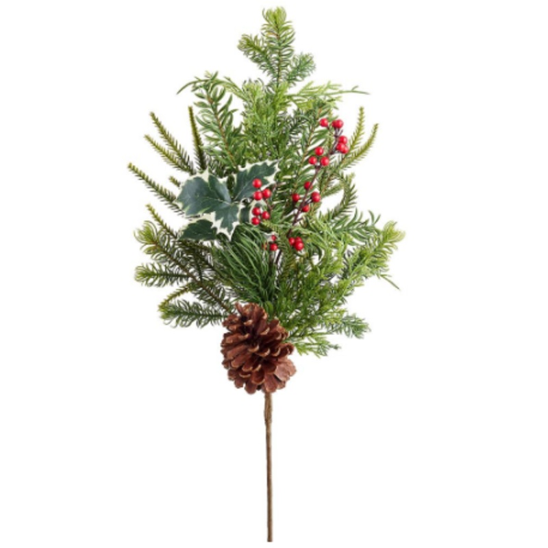 XDS061-GR/RE (00303) – Berry Pinecone Pine Mixed Pine Spray 28