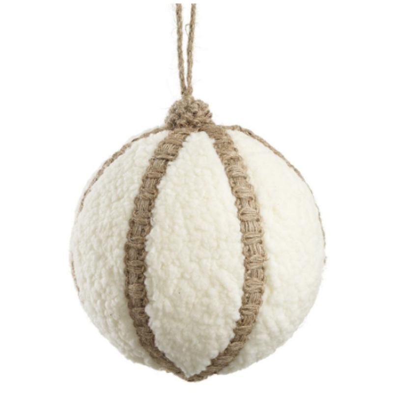 XM0342-WH/BE (00287) – Fleece Ball Ornament White Beige 5