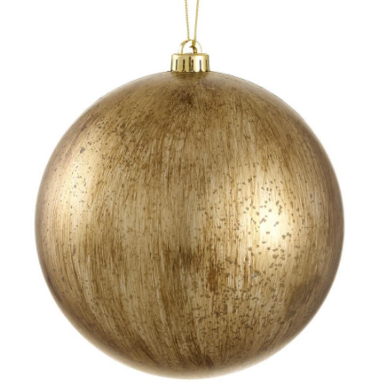 XM2154-GO/AT (00293) – Plastic Ball Ornament Gold Antique 8