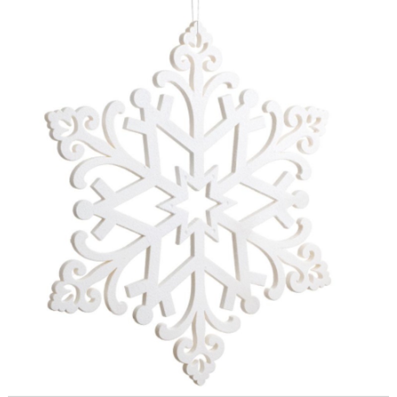 XM2233-WH (00296) – Snowed Snowflake Ornament White 31.5