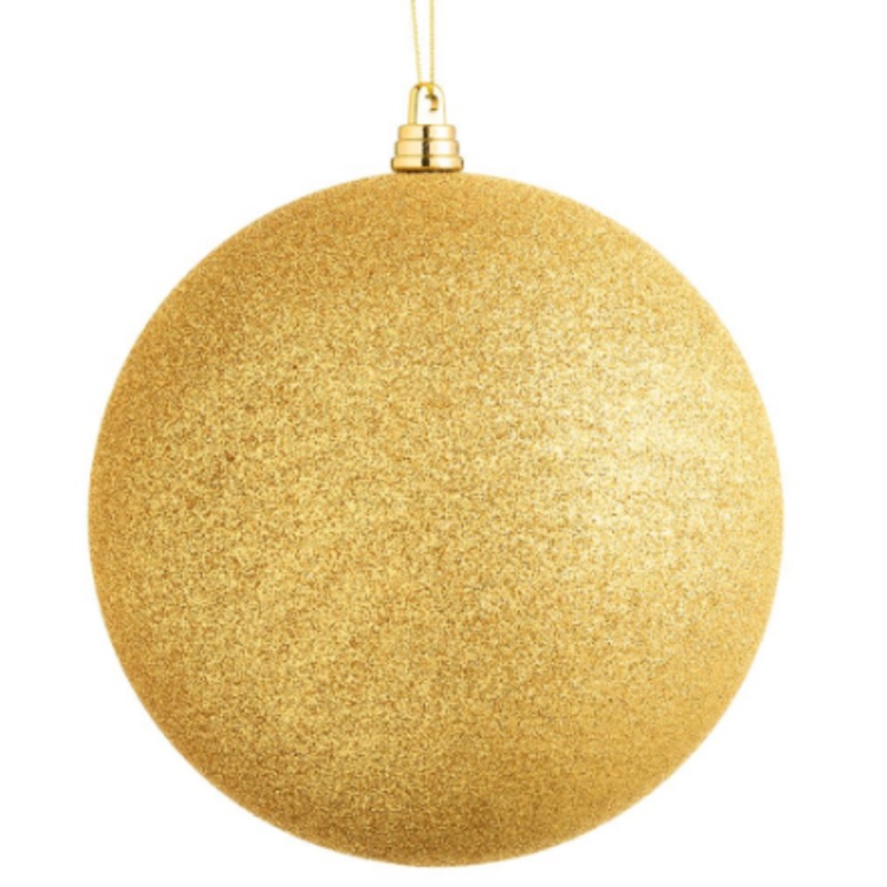 XM5149-GO/GO (00300) – Glittered Plastic Ball Ornament Gold 6
