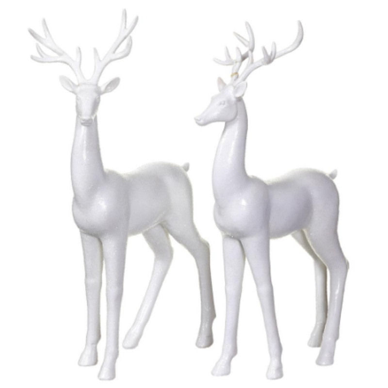 XSI289-WH (00258) – Glittered Reindeer White 17 (2ea/Set)