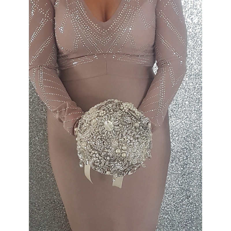 Brooch bouquet, Jewel crystal wedding bouquet. by Crystal wedding uk