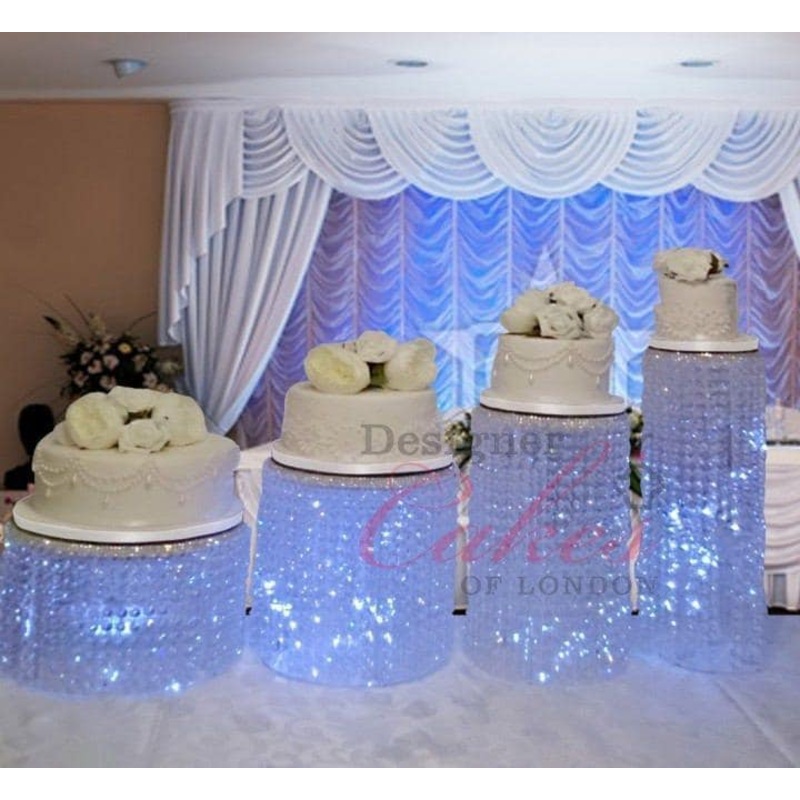 Cake stand, SET OF 6 tiers,crystal wedding cake display with Led lights by Crystal wedding uk