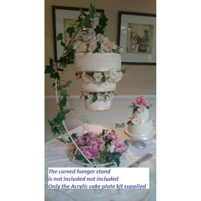 Cake stand Suspended cake plate acrylic kit, Hanging cake set, upside down cake kit, (NO HANGER STAND ) by Crystal wedding uk