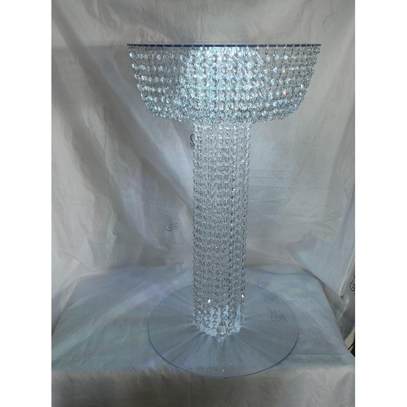 Cake Stand table, Crystal Chandelier floor standing cake platform. + led by Crystal wedding uk