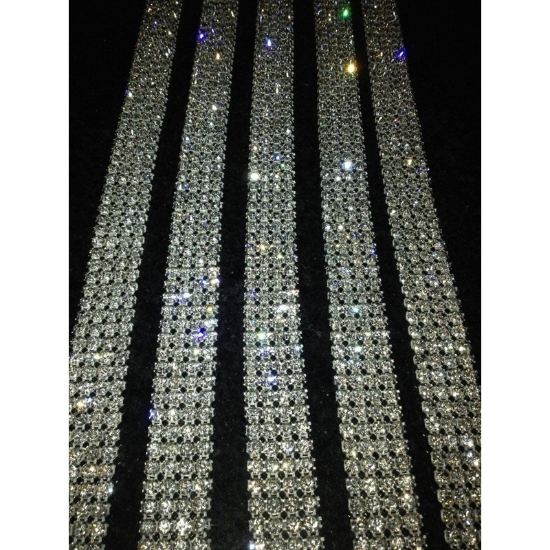 Clear crystal ribbon banding cake ribbon 1 yard REAL GEM STONES ss18 diamante with Superior sparkle by Crystal wedding uk