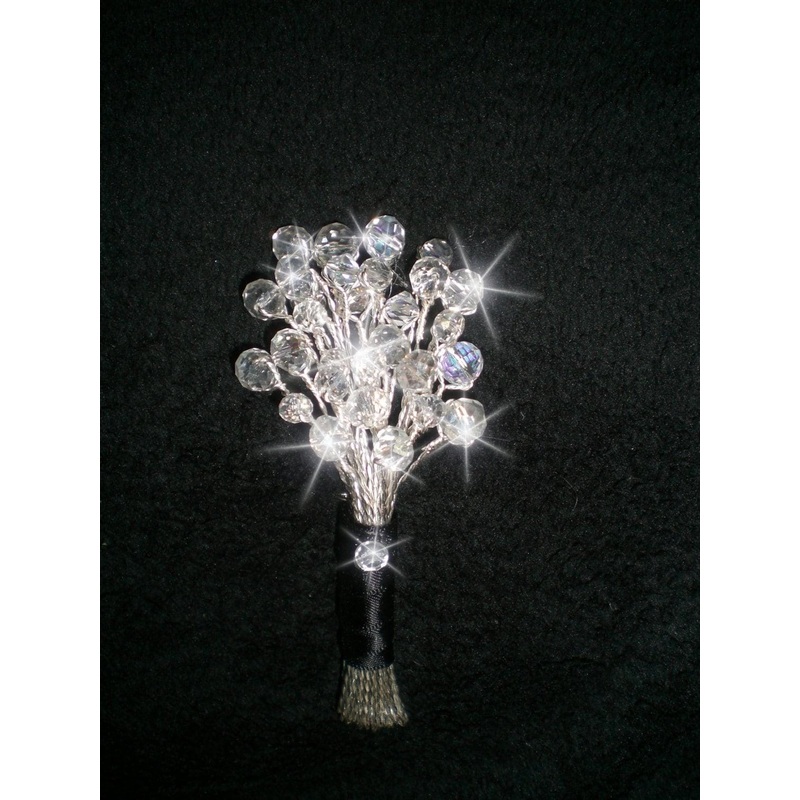 Crystal boutonnire Buttonhole or wrist Corsage,prom corsage, wedding cuff by Crystal wedding uk
