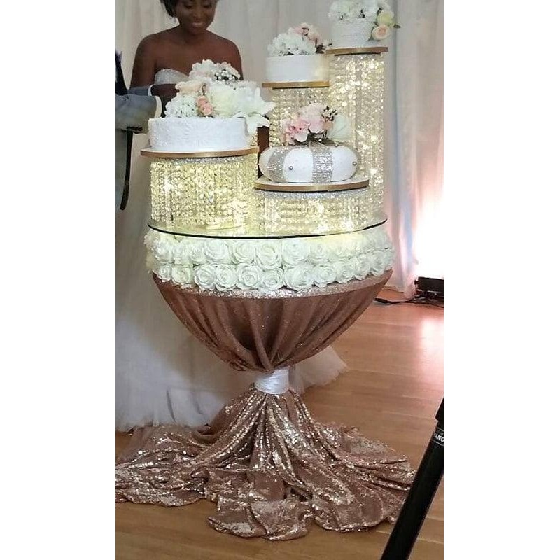 Crystal cake stands cascading style , set of 6 tiers by Crystal wedding uk