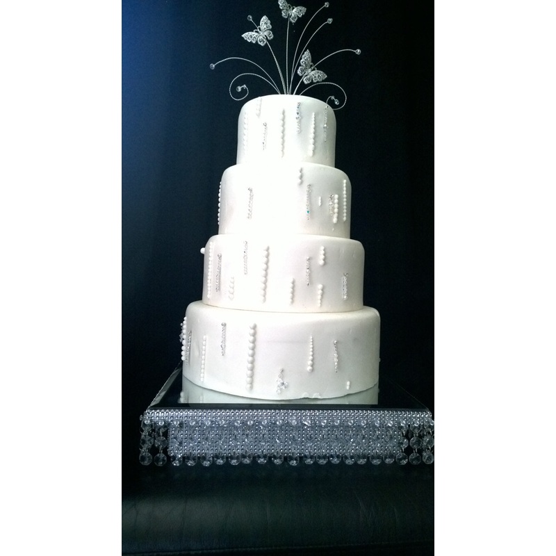 Crystal effect  wedding cake stand  slim design –  all sizes round and square