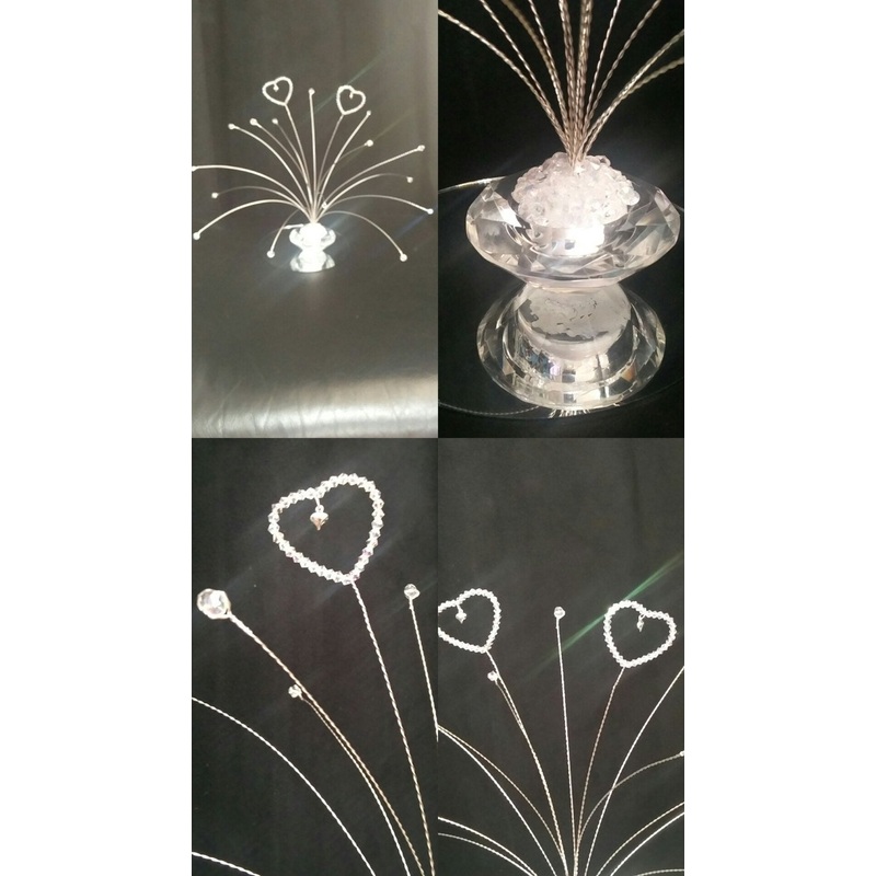 Crystal love hearts wedding table centrepiece