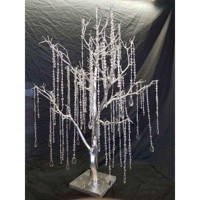 Crystal manzanita tree, 2 sizes , Tall wedding table decor, white wedding tree, Table centrepiece, by Crystal wedding uk