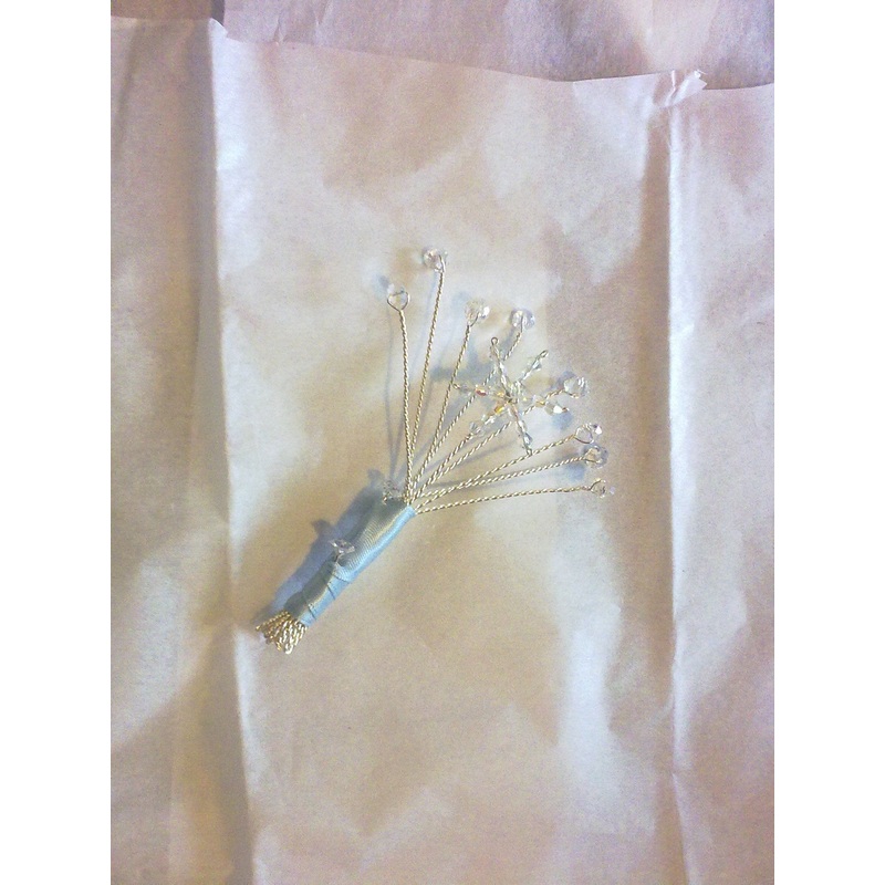 Crystal Snowflake buttonhole/boutonniere  for a Winter wedding