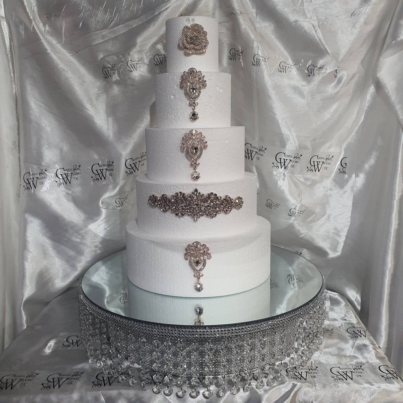 Crystal wedding cake stand – crystal effect finish by Crystal wedding uk