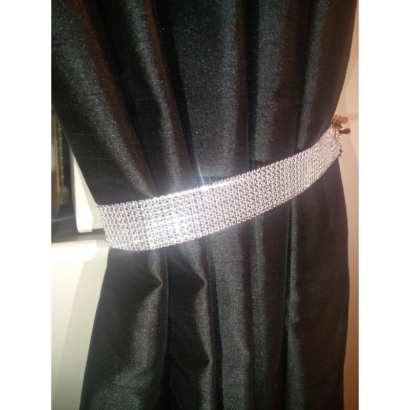 Curtain tie backs, Pair (x2) Of Diamante Effect Crystal, hold Backs for Curtains & Voiles  NO STONES