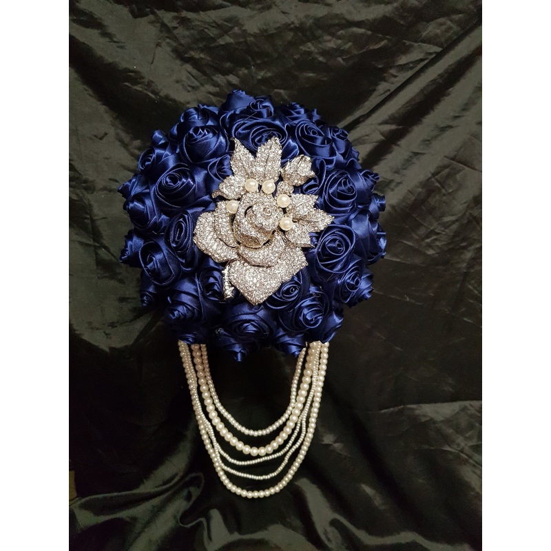 Diamante crystal ROSE Rhinestone drape bridal bouquet  – Fully personalised in many colours