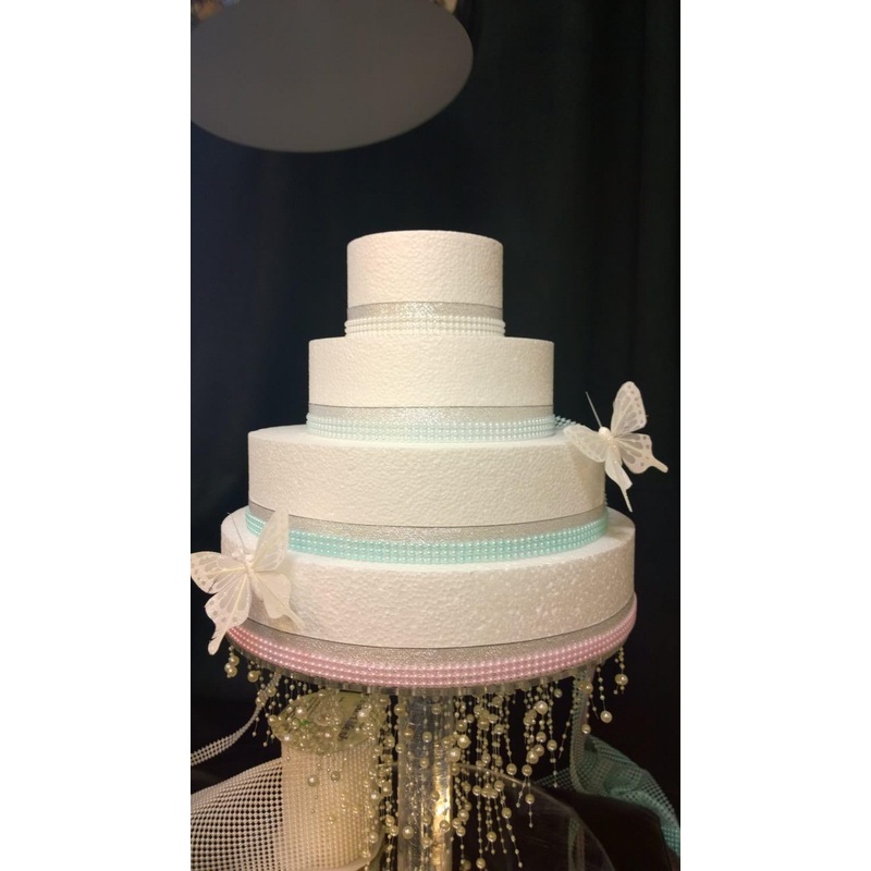 Faux Pearl trim ribbon for cake craft decoration in Pink – blue- aqua – white 3 rows wide/ 1 yrd by Crystal wedding uk