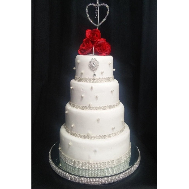 Glass crystal Diamante Rhinestone cake stand platform plate round or square all sizes by Crystal wedding uk