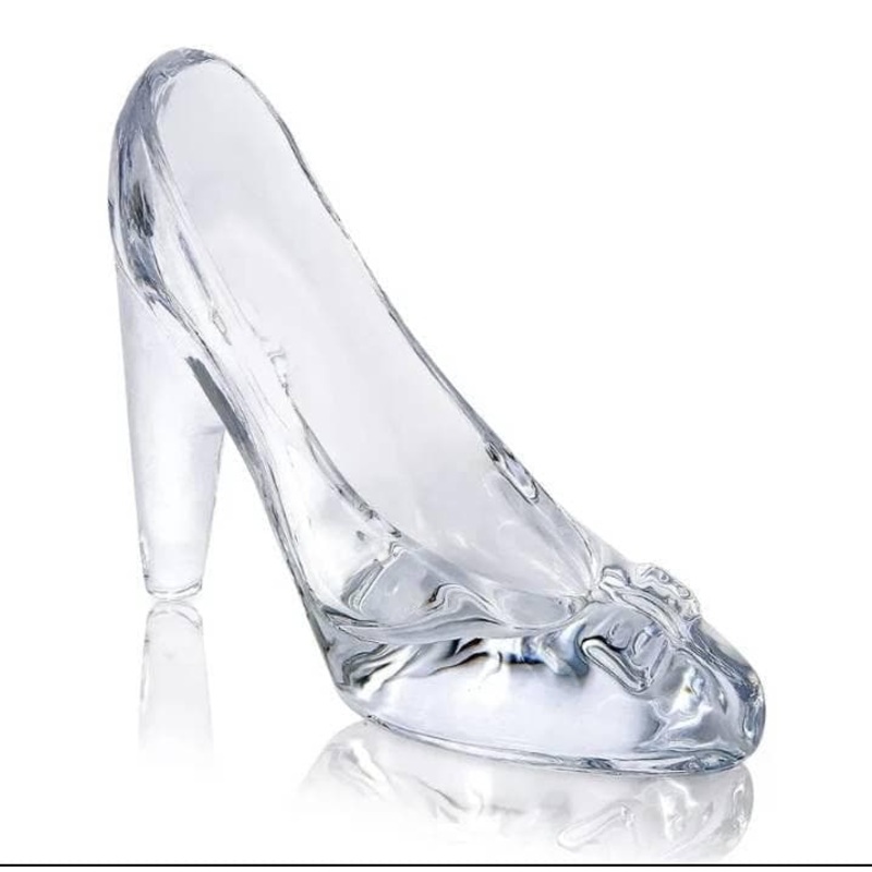 Glass slipper figurine, princess glass shoe, cake tooper home decor by Crystal wedding uk