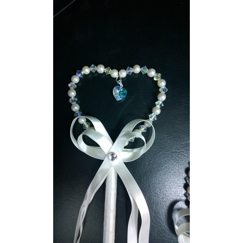 Heart wand crystal & Pearls by Crystal wedding uk